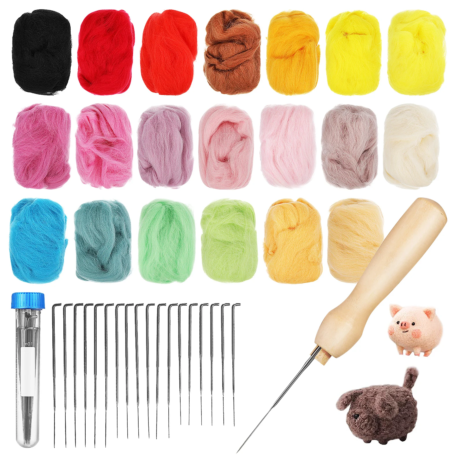 

1 Set Needle Kit For Beginner Felting Tools Wool Roving Bulk Felting Supplies Diy Craft Starter Felt Needle Tools Wool Felt