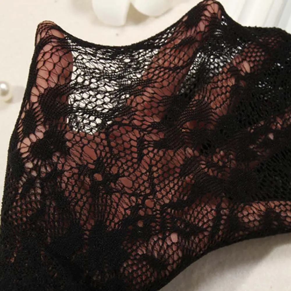 Women Hollow Nylon Mesh Rose Flower Net Stocking Tights Pantyhose Stockings