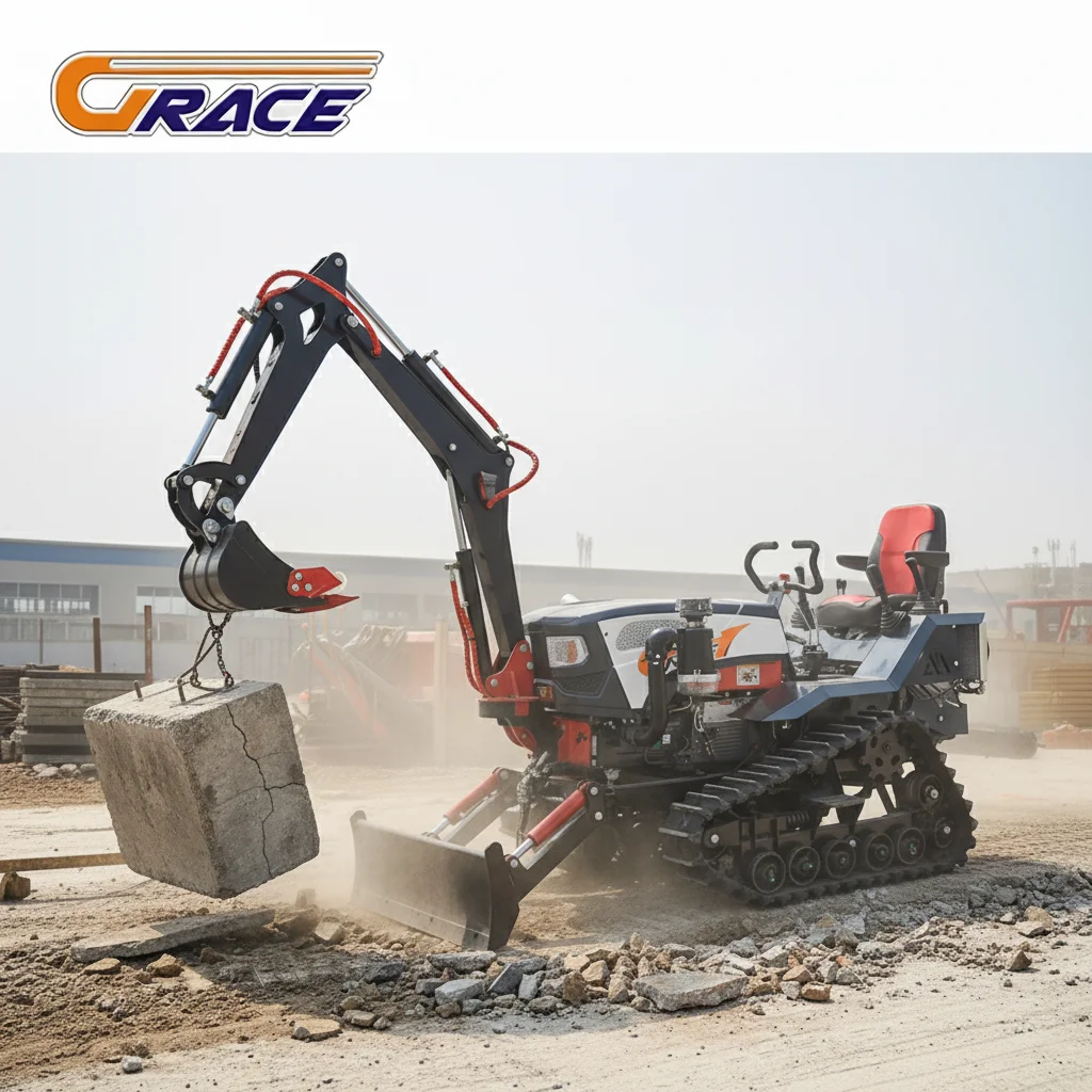 

Small Farm Crawler Tractor Excavator 25HP 35HP Mini Diesel Agricultural Tiller Cultivator Farming Machine