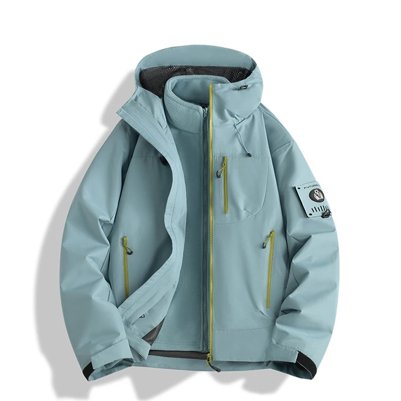 

Флисовая куртка 3 в 1, осенне-зимнее теплое пальто с внутренней подкладкой, уличная мужская/женская верхняя одежда для пешего туризма, кемпинга