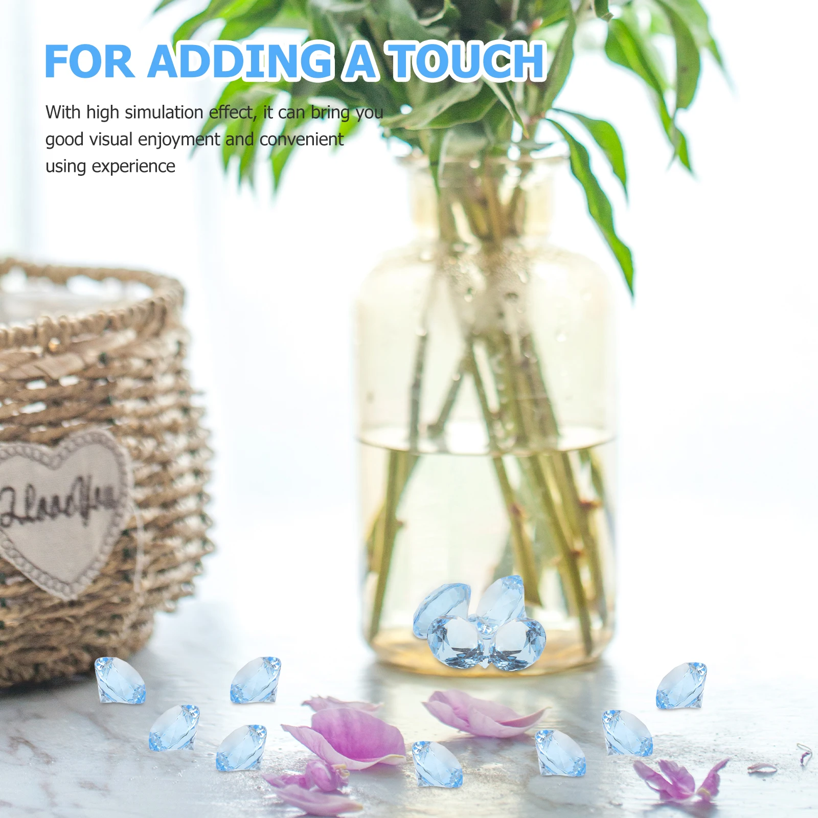 

1Pack Diamond Vase Filler Faux Crystal Gems for Wedding Party Table Centerpiece Decorations Artificial Gemstones