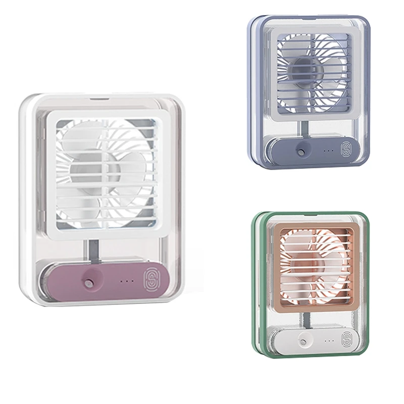 

Small Personal Desk Fan With Mist Spray,LED Night Light,Electric Water Misting Fan,USB Rechargeable Portable Fan