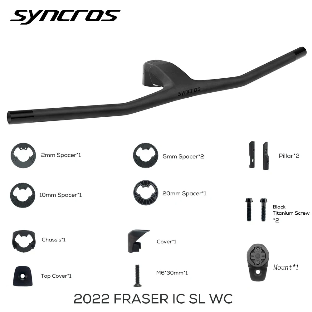 SYNCROS FRASER IC SL WC For Sparks Frame 740MM -40° Full Carbon Fibre Integrated Cockpit MTB Handlebar Titanium screws