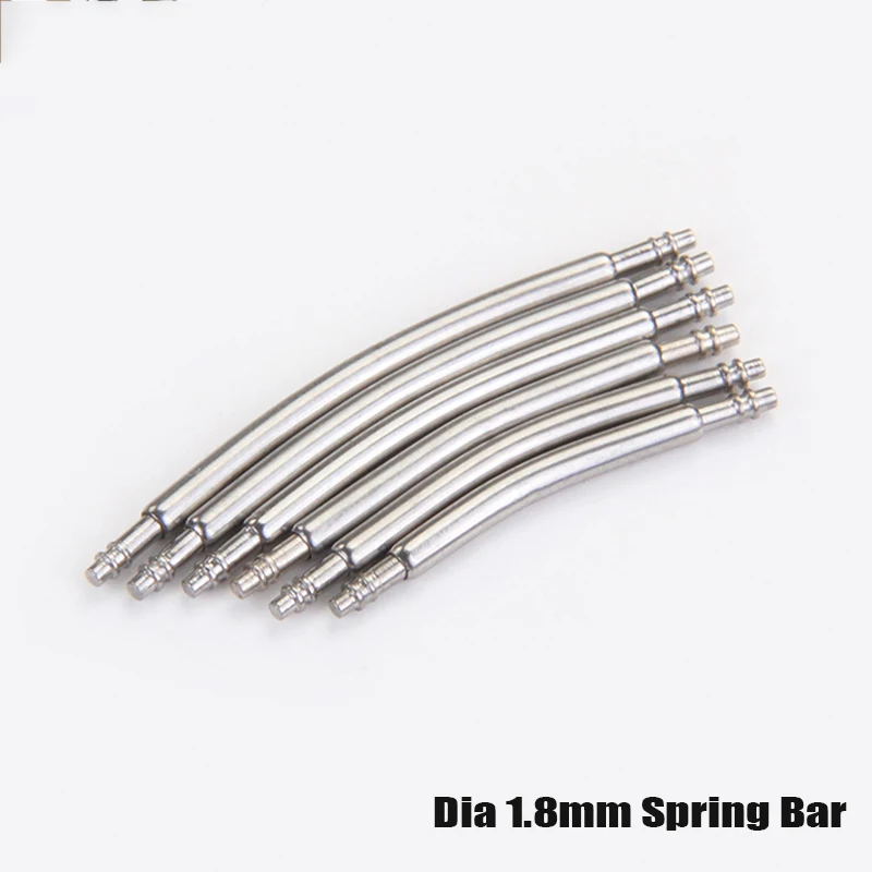 10PCS Curved Spring Bar Dia 1.5mm 1.8mm Watch Strap Link Pins fits Width 16mm-24mm 316L Stainless Steel Curved Watch Strap Links