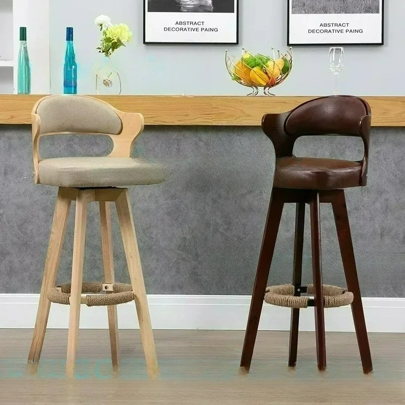 

Customizable Custom Light Luxury Bar Chair Solid Wood High Bar