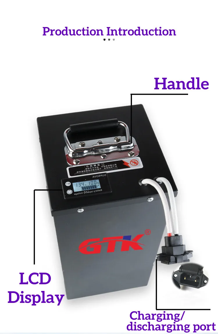 GTK 48V 20Ah 40Ah 50Ah 60Ah 80Ah 100Ah 120Ah 150Ah LiFePO4 Battery for 1KW 2KW 4KW Electric Riding Mower Motorcycle Rickshaw