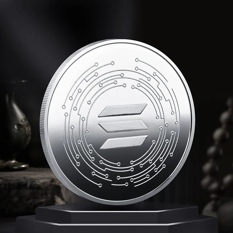 SOLANA عملات تذكارية هدايا إبداعية مطلية بالذهب والفضة عملات بيتكوين قابلة للجمع لتزيين المنزل