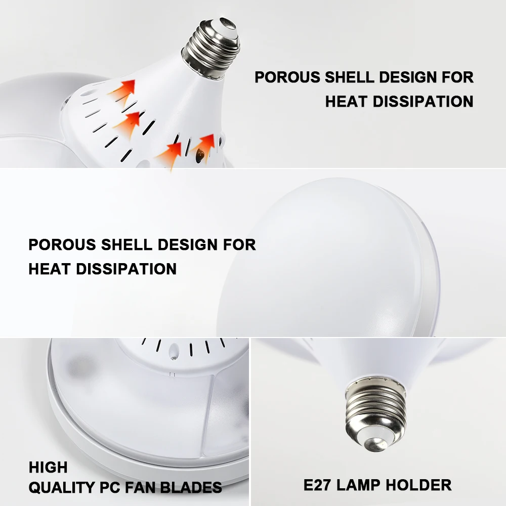 E27 LED Light Bulbs Hidden Fan Light Telescopic Blades 85-265V RC Dimming 30W LED Ceiling Lamp Fan With Light Home Ampoules