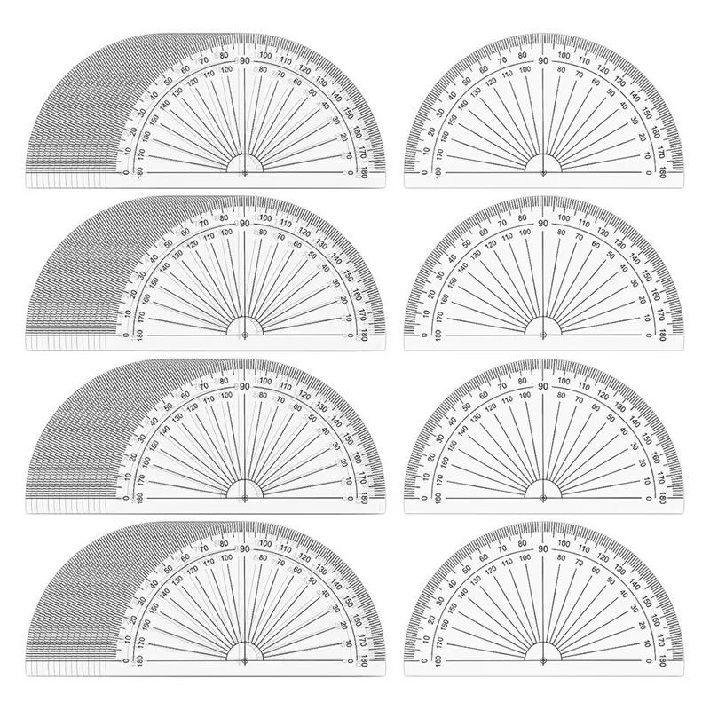 at82-bulk-plastic-protractor-set-100-pieces-of-4-inch-inch-clear-180-degree-for-angle-measurement-tools