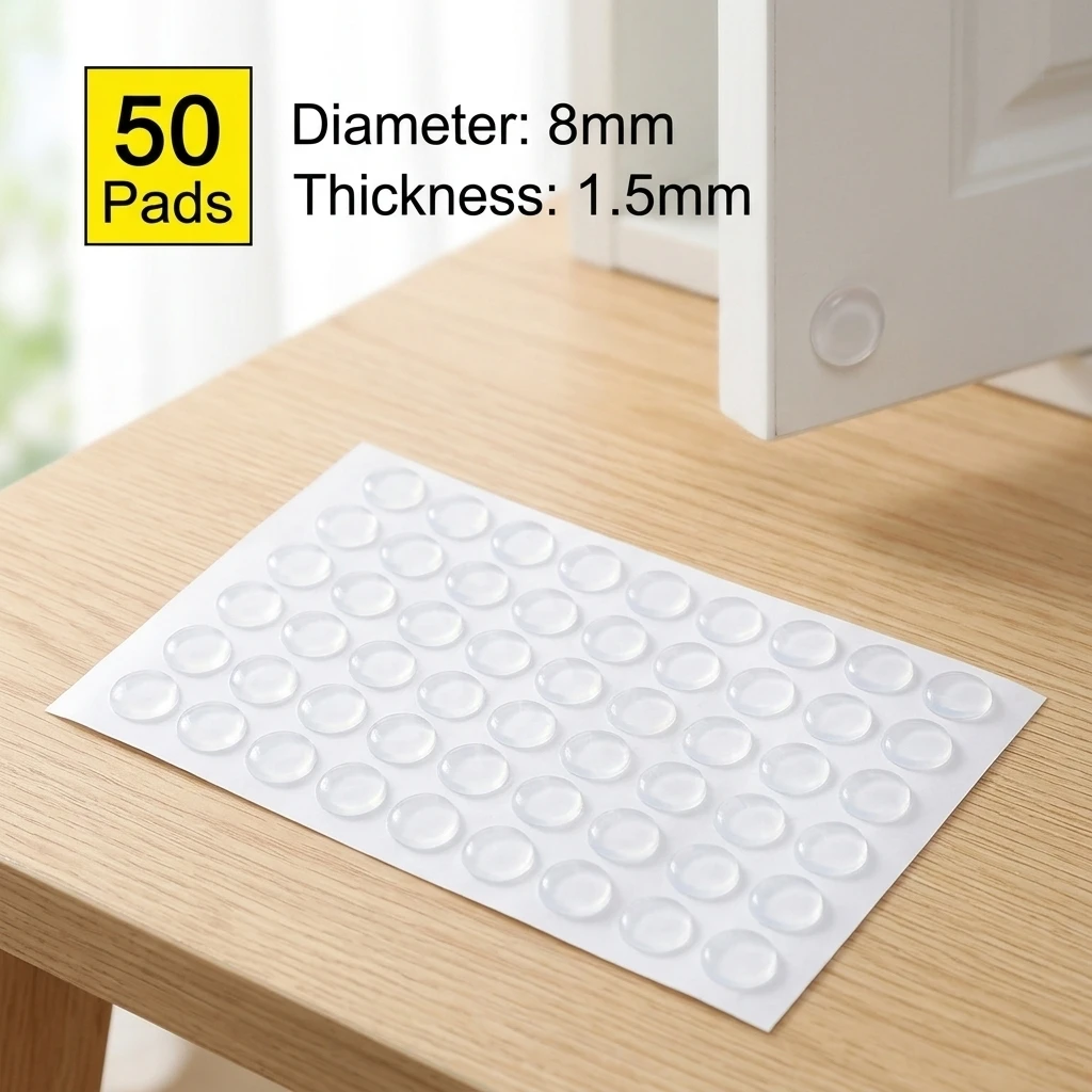Homeowners Silicone Bumper Pads Cabinet Door Wall Protector Clear Self Adhesive Soft Cushion for Kitchen Office Furniture