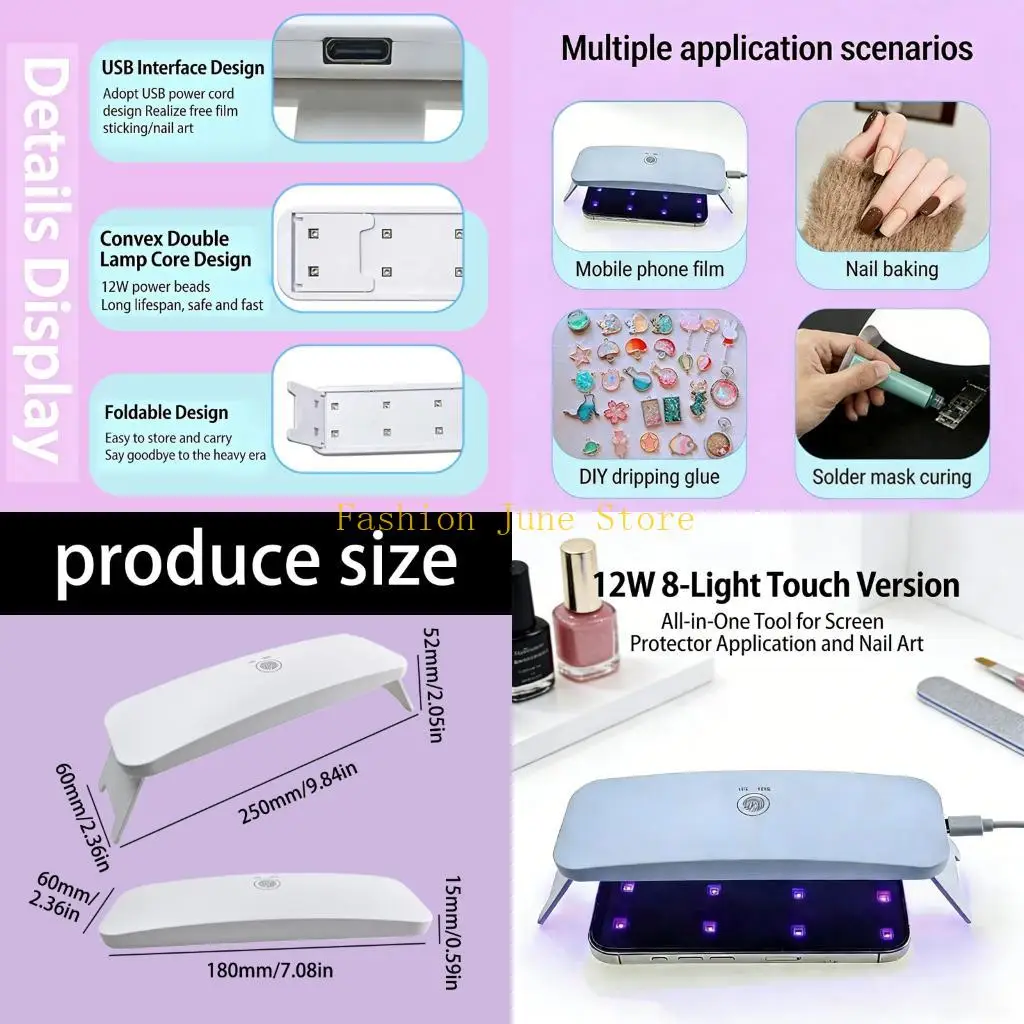 

N5KA Portable USB Curing Machine 8 LED Lamps Touch Panel 30 60 90s Timer