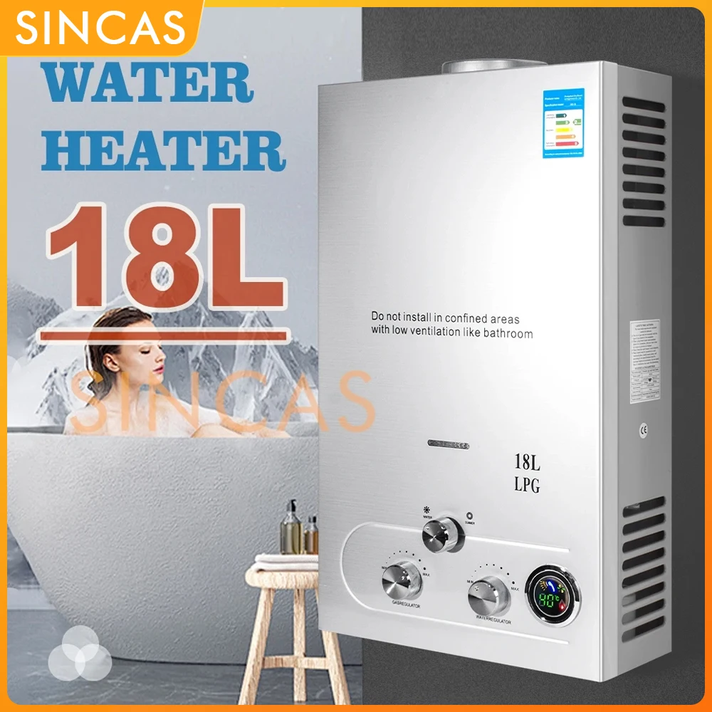 Heater Gas Water Boiler LPG/Nature Gas Gas Propane 8L/10L/12L/16/18L Hot Water Heater Camping Water Heater Kit With Shower Head