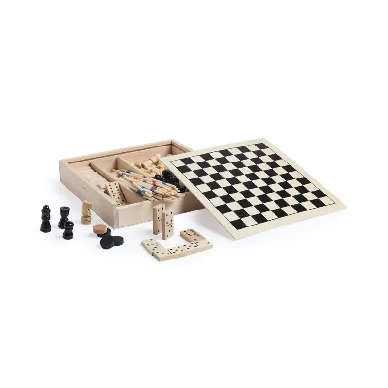 Set 4 Juegos XIGRAL (Mikado, Damas, Ajedrez y Dominó)