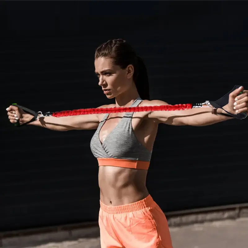 Waist Leg Bouncing Resistance Bands Home Gym Stretching Strap Set (Red)