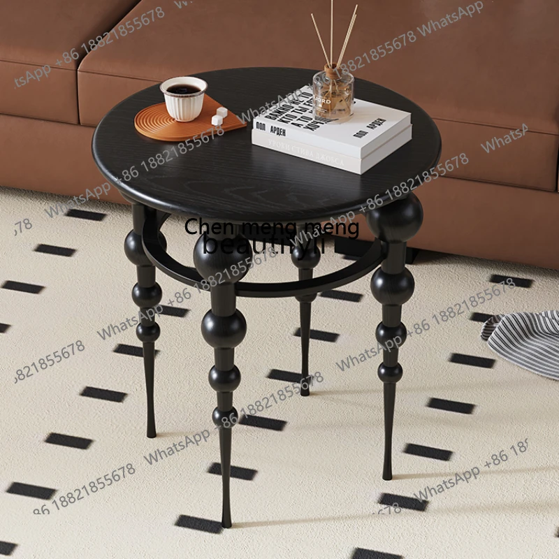 

X American-Style Retro Living Room Sofa Side Solid Wood Side Corner Table Bedroom Bed Head Bedside Mini Coffee Balcony Smal