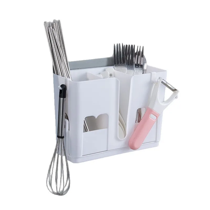 1PC Hanging Chopstick Storage Box Utensil Holder for Home Foldable Dinnerware White Pp Kitchen Cutlery view 5
