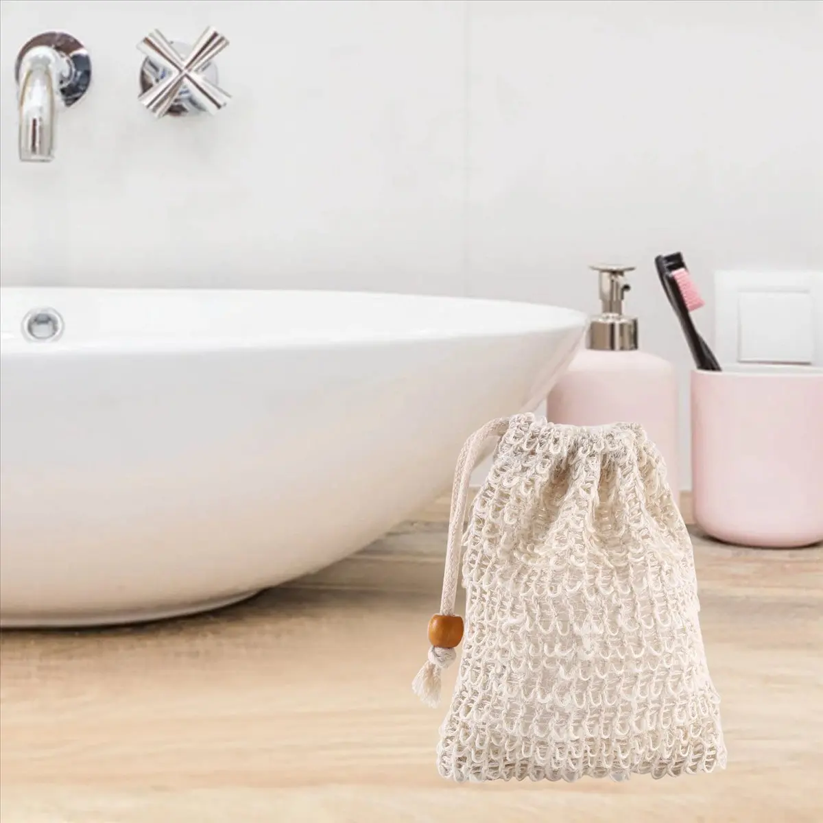 Workshop Gear 40 Pack Soap Exfoliating Bags,Soap Saver Made Sisal Mesh Soap Bag Bar Soap Bag with Drawstring for Bath & Shower U