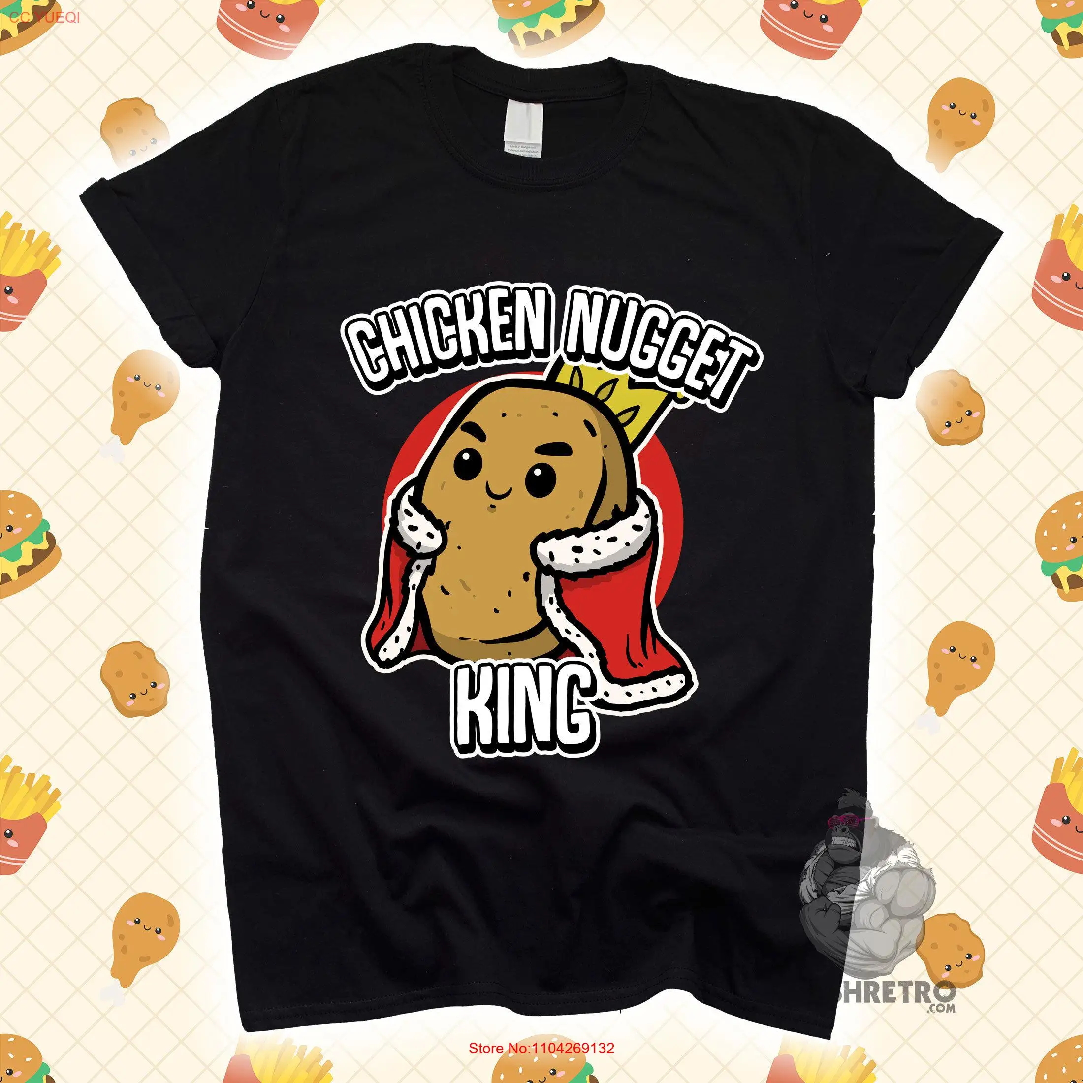 Chicken Nugget King Camiseta Cumpleaños Niños Nuggies Nugs s SweaT mangas largas o cortas
