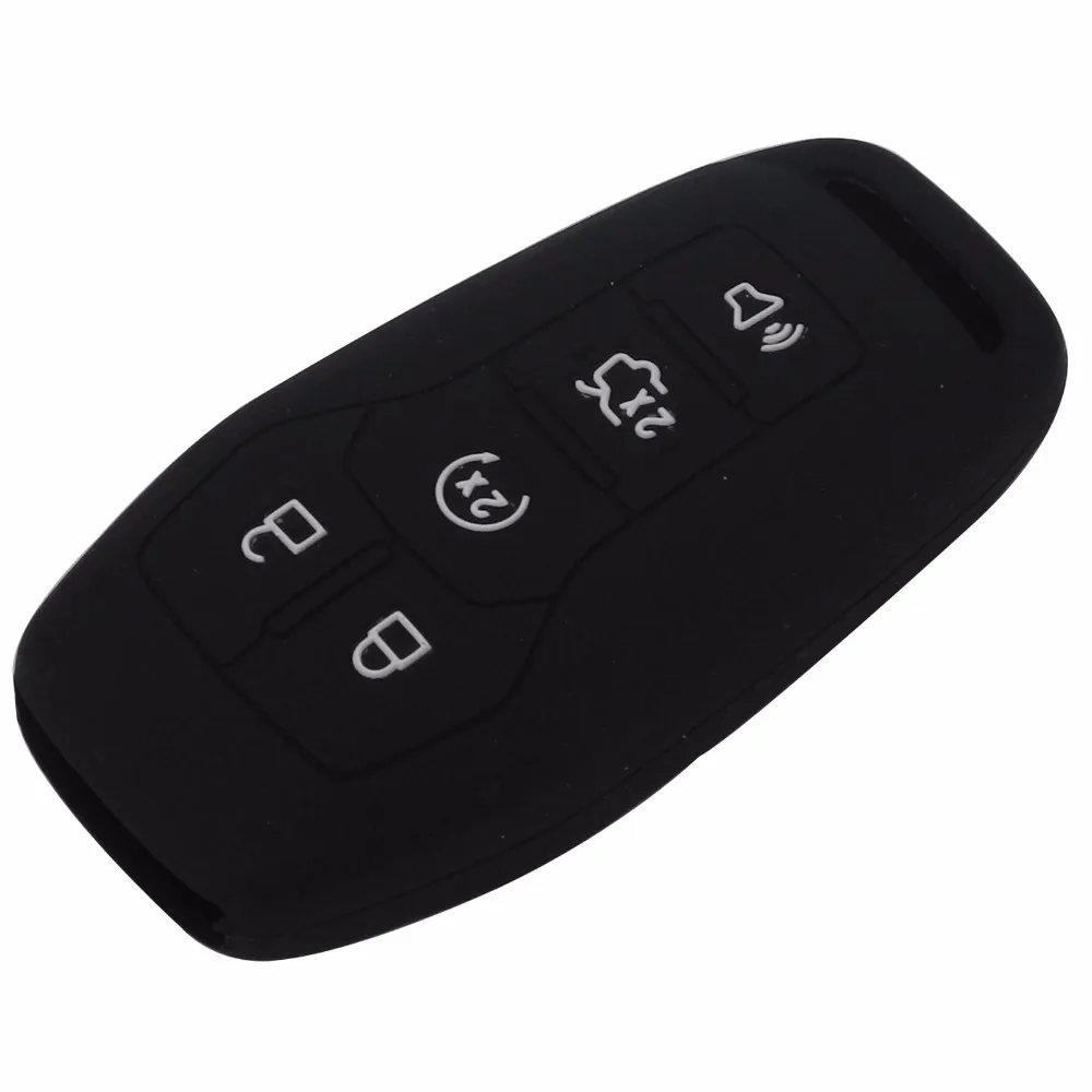 jingyuqin Remote 5 Buttons Silicone Car Key Cover Case For FORD EXPLORER Fusion Mustang F150 For Lincoln MKZ MKC Smart Key