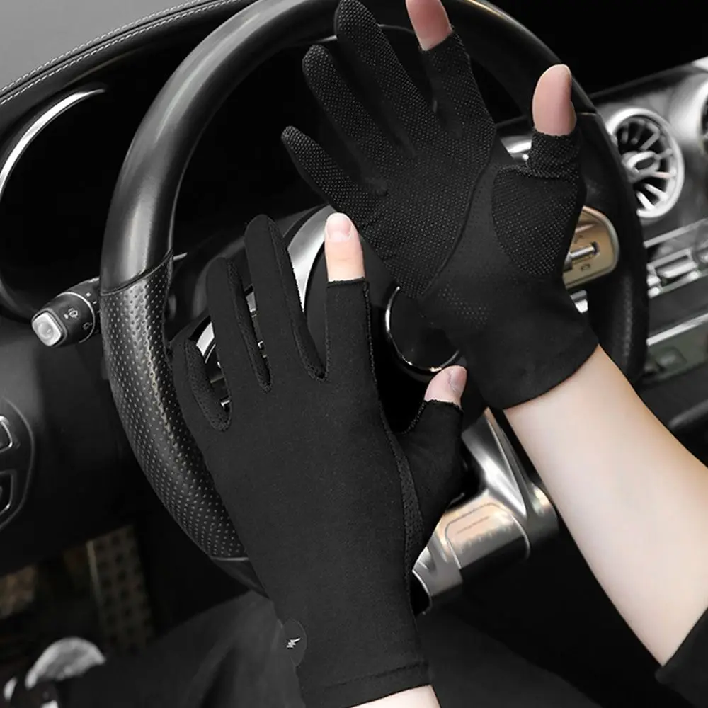 Fashion Sun Protection Summer Sunscreen Gloves Elastic Thin Anti-UV Mittens Non-slip Touchscreen Sun Protection Gloves Outdoors