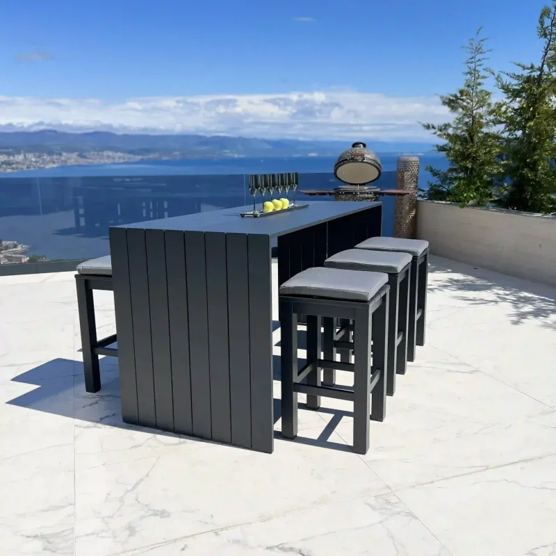 Bar Furniture Sets,Bar Furniture Sets,Modern 6 Seater Aluminium Bar Set Beer Table Set Outdoor Club Set Bar Table And High Stool