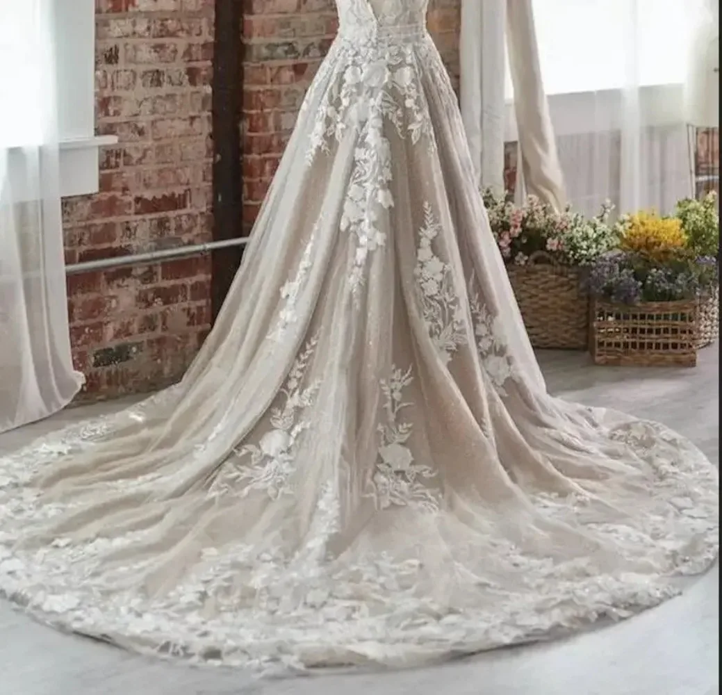 زخرفة فستان شيفون قابلة للإزالة للعرائس، قطار متنقل خارجي، مقاس محدد للمستخدم