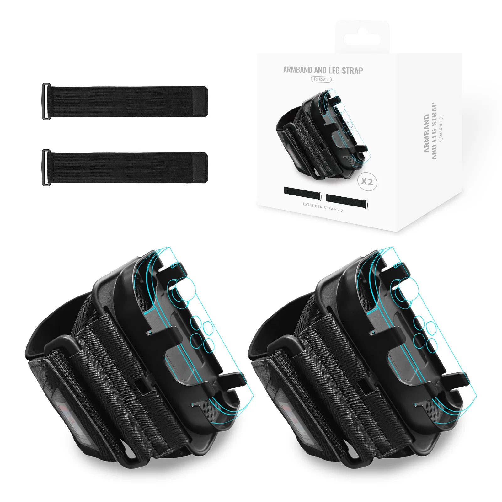 

JYS-NS2271 Adjustable Wrist & Leg Straps for Switch 2 Premium Skin-Friendly Design for Fitness Dance Games Joysticks