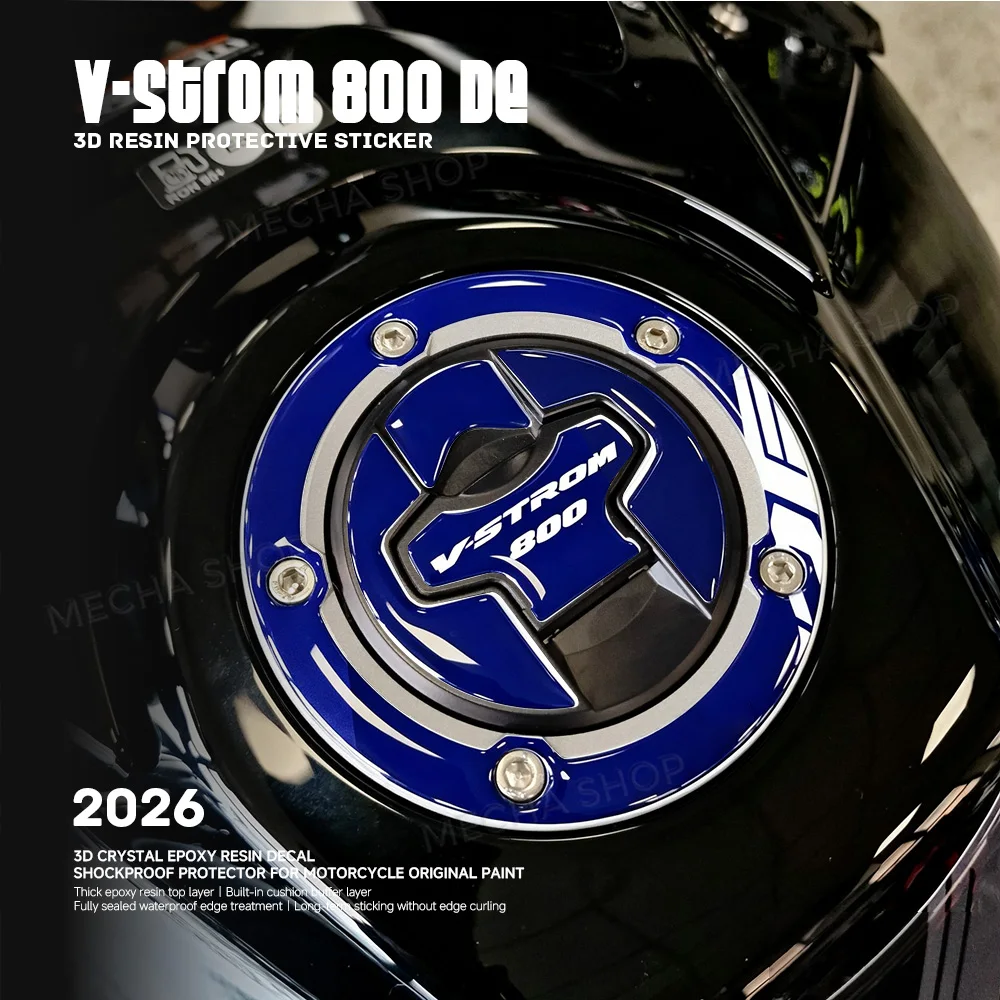 For V-Strom 800 DE 2023 2024 2025 2026 Fuel Tank Cap Decal 3D Resin Sticker Protection Kit