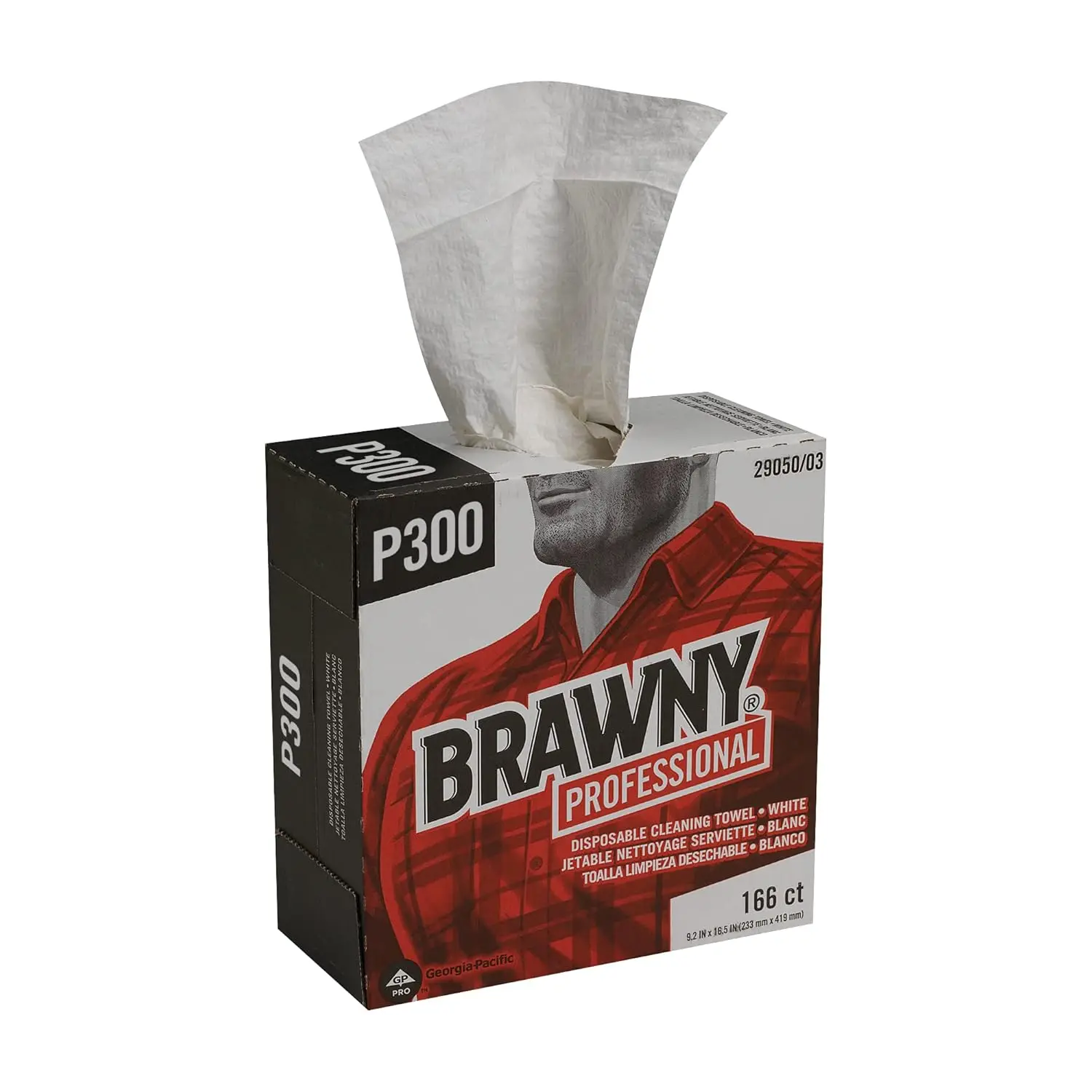 Georgia-Pacific Brawny Professional P300 Disposable Cleaning Towel by GP PRO,29050/03,Medium Duty,Tall Box5 Boxes @ 166 Count