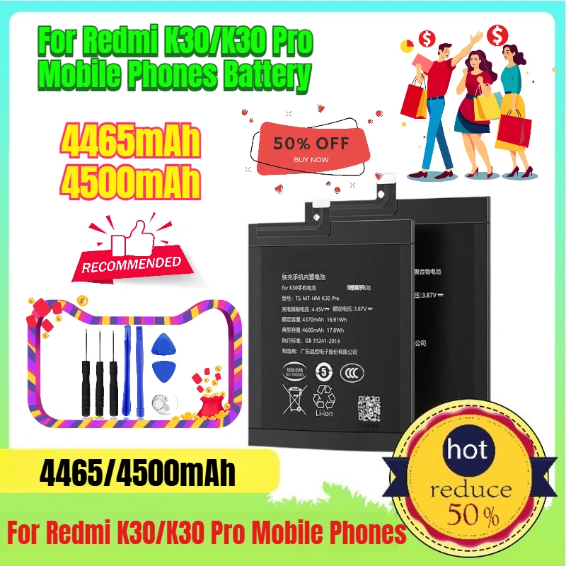 

4465/4500mAh Battery Capacity for Redmi K30/K30 Pro Mobile Phones