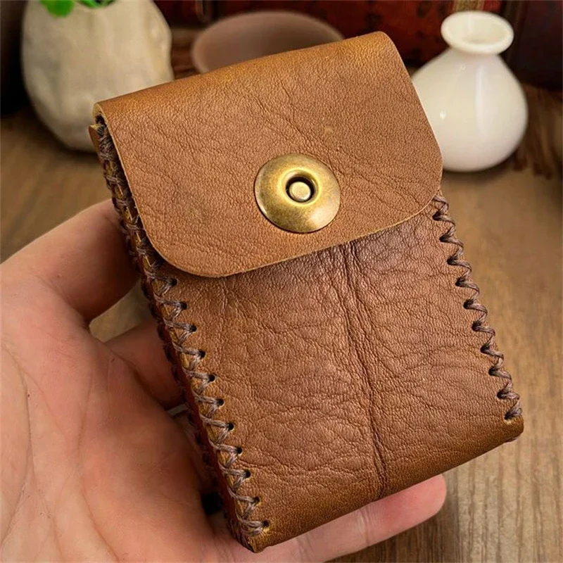 Cigarette Storage Case Bag Handmade Vintage Leather Cigarette Case Classic Charm Men's Smoking Accessories Best Gift