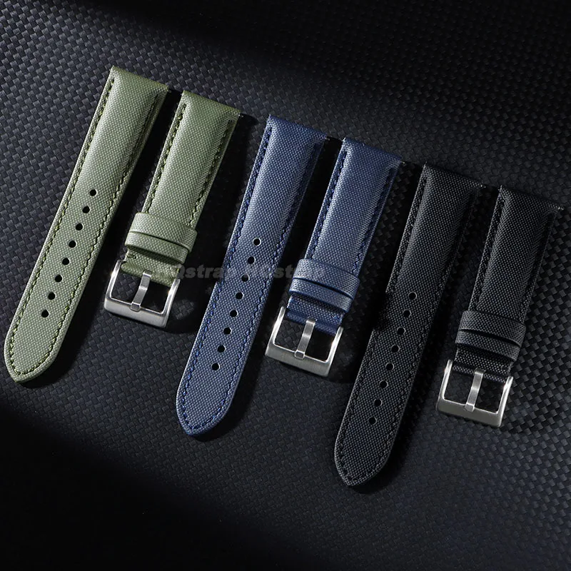 Cinturino per orologio in nylon con tela di vela da 18mm 20mm 22mm per Omega per cinturino in pelle Seiko Accessori per orologi con cinturino impermeabile a sgancio rapido