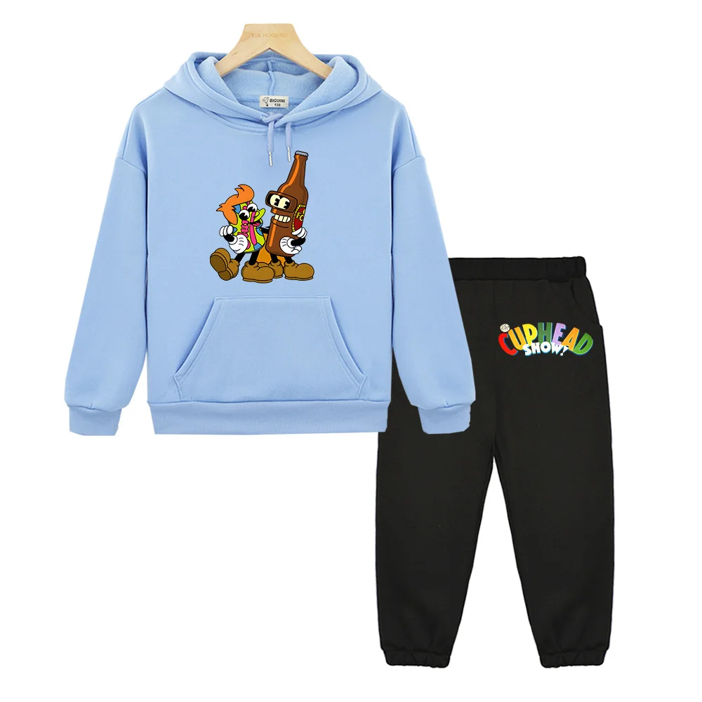 

Cuphead Print Hoodies Boys Girls Cartoon Casual Long Sleeve Loose Sweatshirts 2024 Autumn Winter Originality Children Pullovers