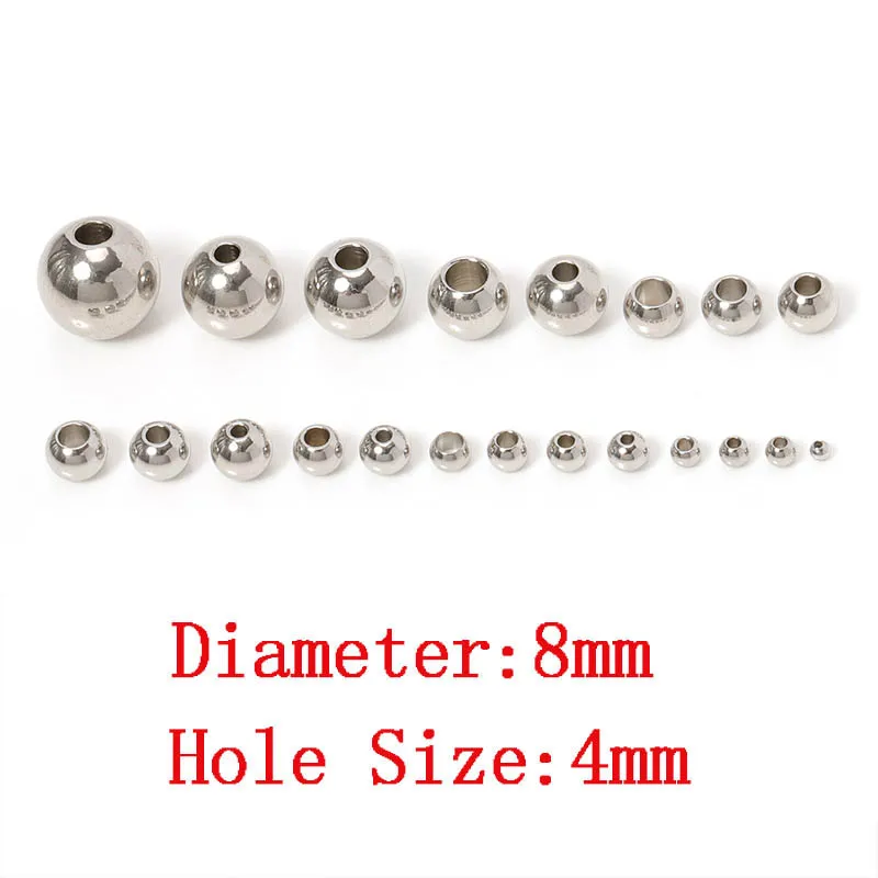 100pcs Stainless Steel Beads for Jewelry Making