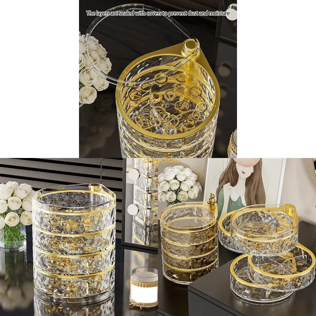 

N58F Вращаемые ювелирные ювелирные изделия Организаторы хранения декоративное дело для серьжцев колец