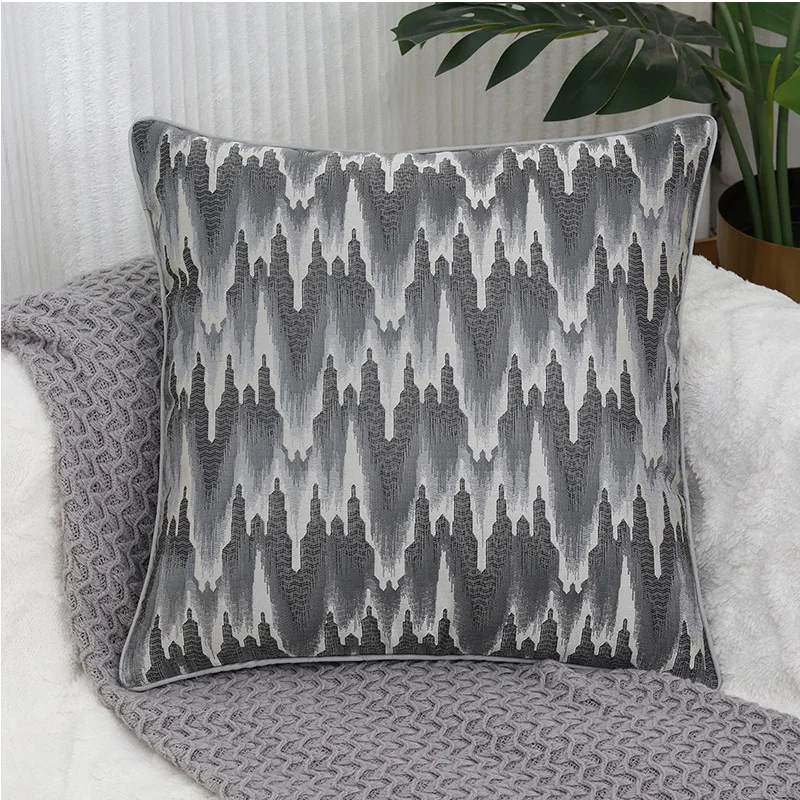 

Nordic Light Luxury High-precision Jacquard Modern Simple Sofa Pillow Cushion Model Room Living Room Waist Pillow Pillow Cover