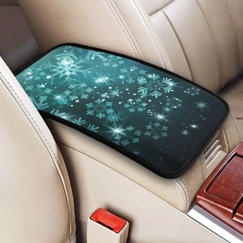 

Snowflake Print Car Armrest Pad Center Console Protection Pad Car Armrest Storage Box Cover Pad Pattern