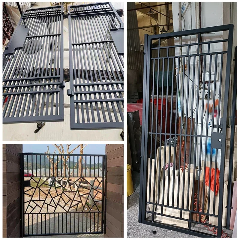 باب حديد منزلي، باب فناء، سياج ريفية، فيلا خارجية، مفردة ومزدوجة #4