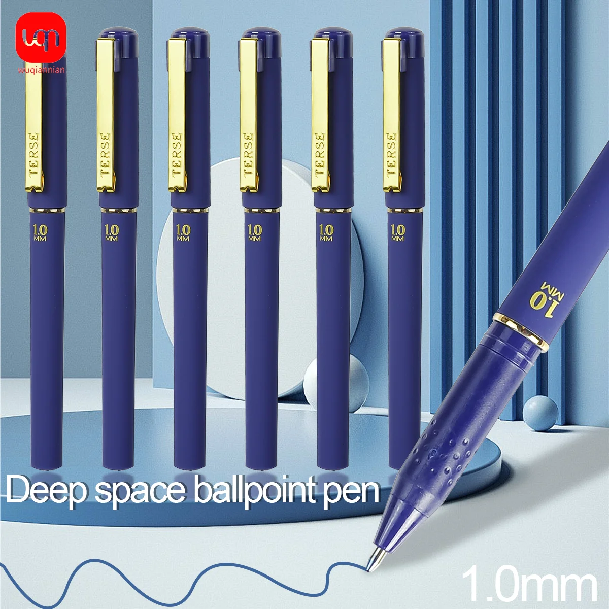Blauer Gelstift, 1,0 mm, hohes Aussehen, große Kapazität, glatte, schnell trocknende Tinte für Schule und Büro, 3/6/12-teiliges Set – Detail 2