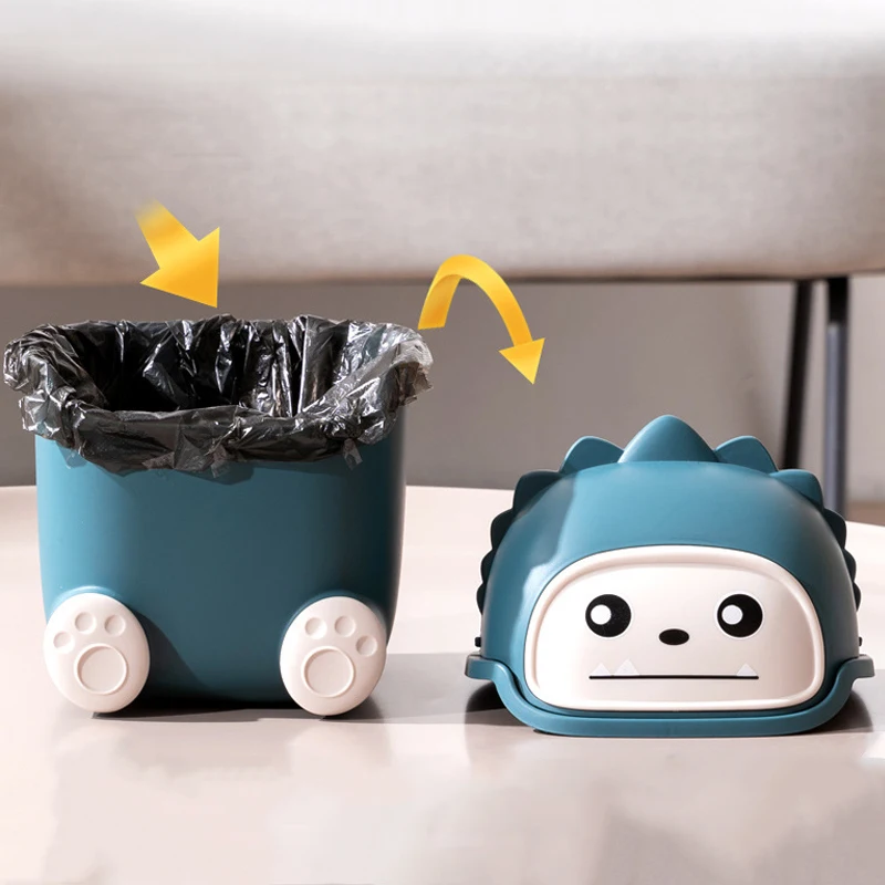 Desktop Trash Can Small Household Table Mini Cartoon Trash Can