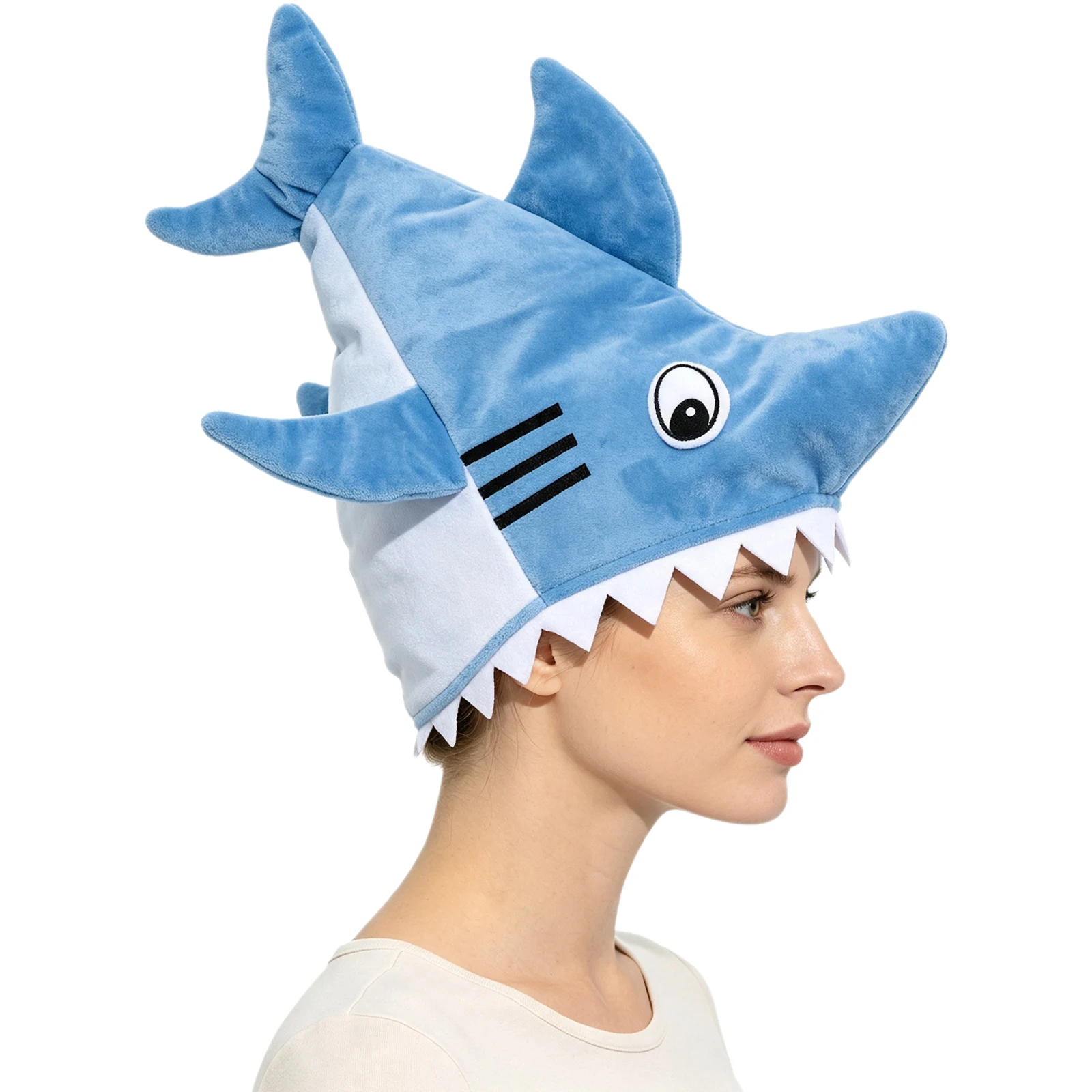 Unisex Adults Fun Shark-shaped Hat Headwear Costume Accessory for Men Women Halloween Cosplay Party Performance