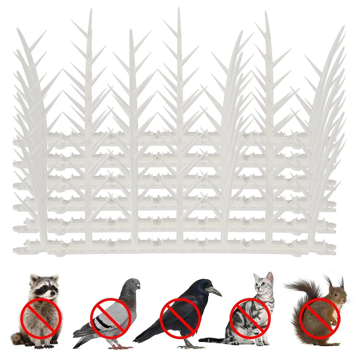 

6Pcs Bird Spikes Anti Bird Spikes Reusable Plastic Bird Deterrent Spikes Sturdy Durable Bird Deterrent Strips Devices Pigeon