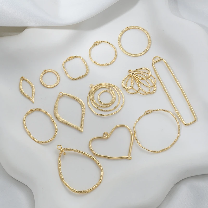 

5Pcs 14K Gold Plated Geometric Hollow Frame Charms Pendants DIY Jewelry Making Findings For Earrings Necklace Crafts