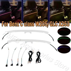 Pmfc앰비언트 라이트 뒷좌석 등받이 야광 64 색 개조된 메르세데스 벤츠 C 클래스 W205 GLC X253 용, Mercedes Benz C Class W205 GLC X253 용 야광 조명