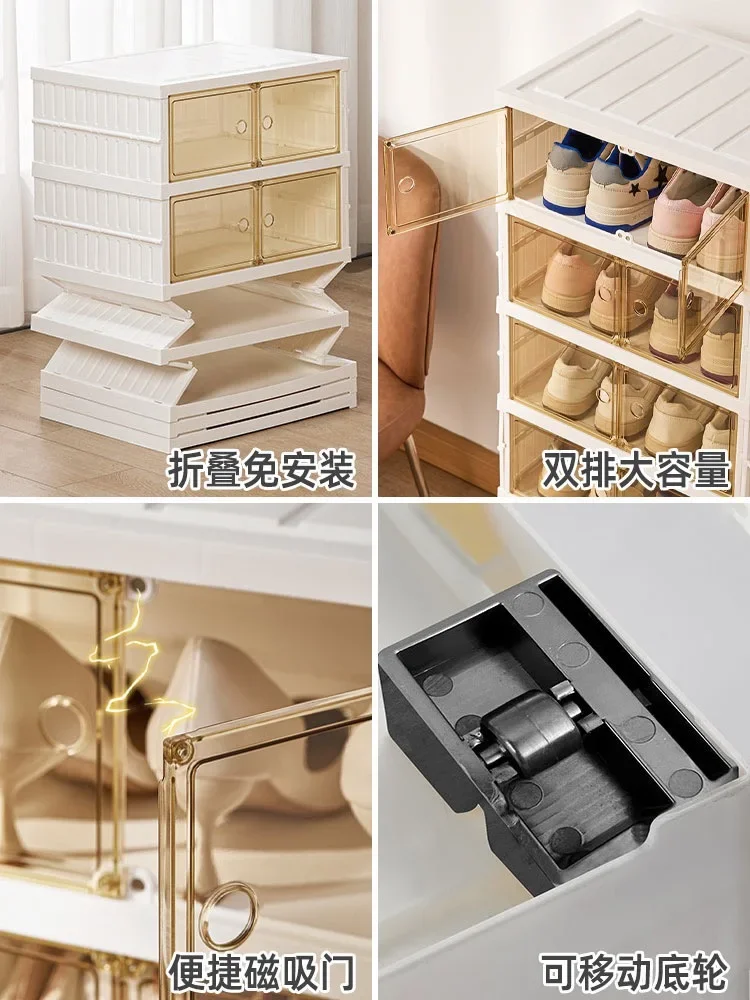 صندوق تخزين شفاف بدون تركيب، رف أحذية، خزانة أحذية النمل قابلة للتنفس، أحذية رياضية، أحذية، مقاومة للغبار