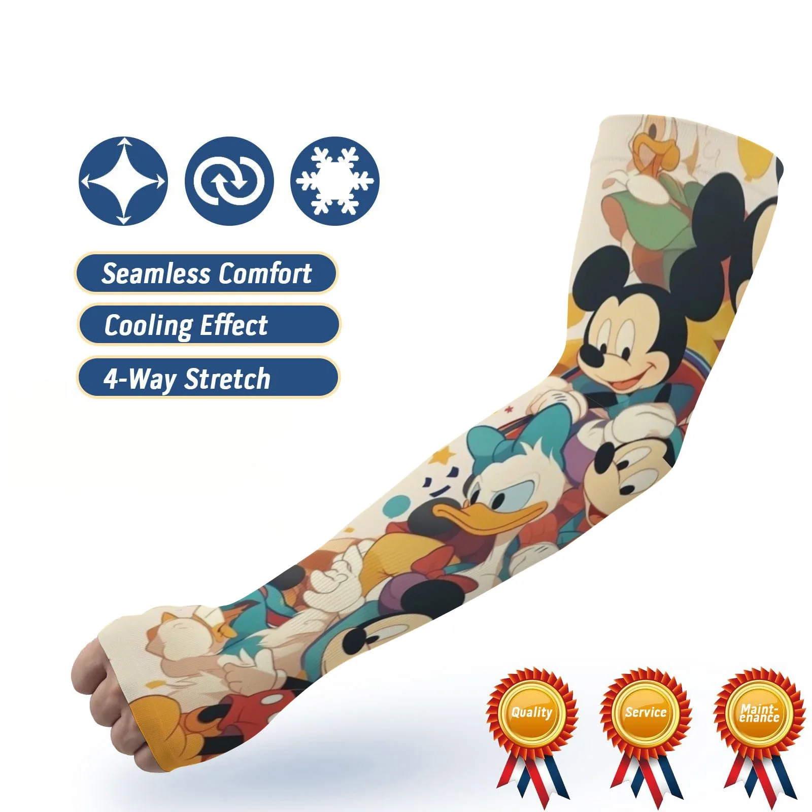 Colorful Whimsical Adorable Disney Mickey Mouse Ice Sleeves – High-Quality,Sun - Protective,Breathable & Stylish for Joyful Days