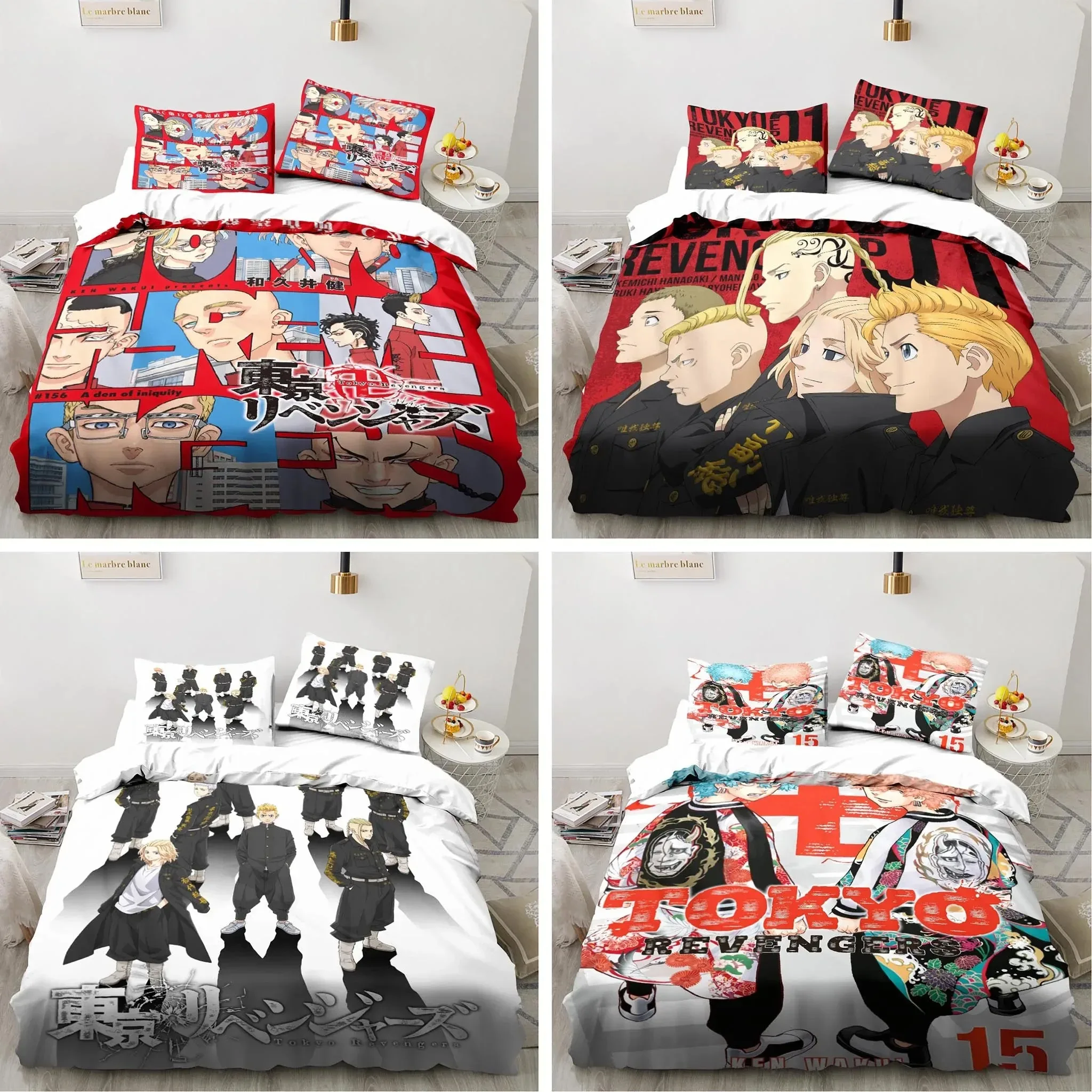 

Anime Tokyo Revengers Ryuguuji Ken Sano Manjiro Duvet Cover Cartoon Bedding Sets Bed Set Quilt Comforter Covers Home Textiles