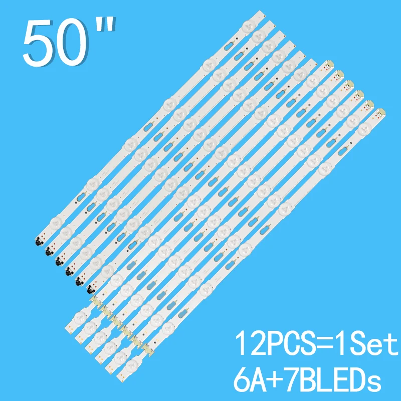 Lámpara de 3V, 6 + 7 (A + B)= 1030mm para Samsung UE50JU6400U, UE50JU6500, UE50JU6400, UN50JU6500, V5DU-500DCA-R1, V5DU-500DCB-R1, 12 Uds.