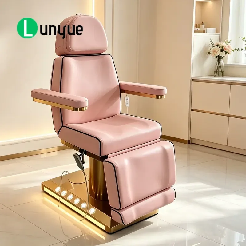 Electric Massage Bed Beauty Facial Treatment Table Adjustable Eyelash Extension Couch Professional Spa Furniture