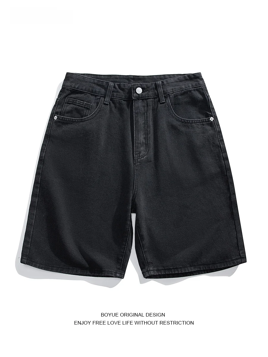 

Джинсы Boyue в стиле хип-хоп, белые, модные, прямые, длиной до колена, для подростков, повседневные летние джинсы